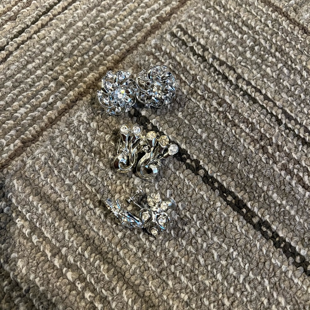 Three pairs of vintage clip earrings
